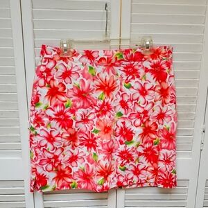 EP Pro Golf Floral Skirt with Pink and Green Accents Size 10